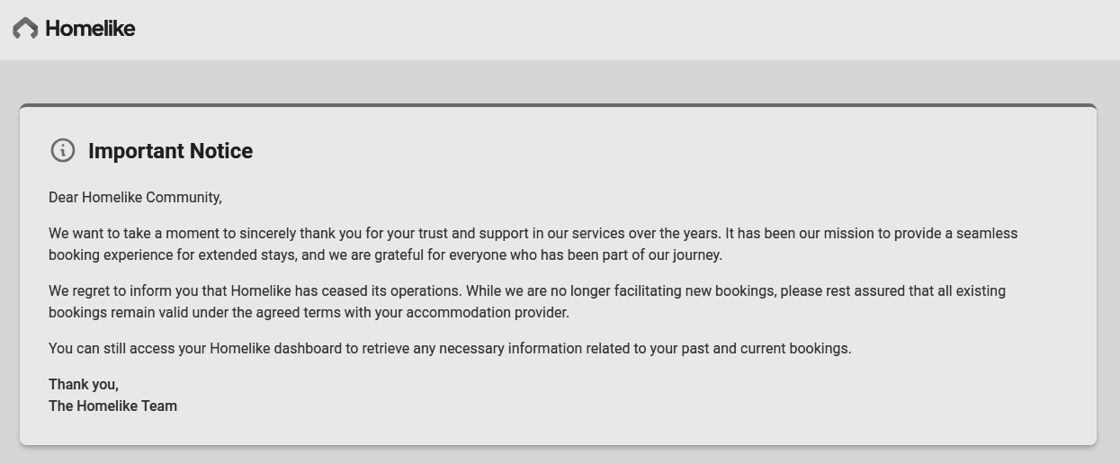 Closing notice